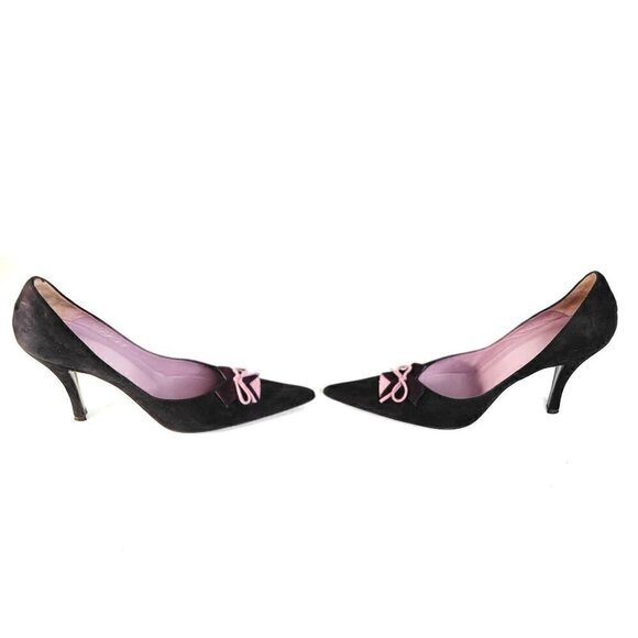 Delman Brown Suede Pointed Toe Heeled Pumps Womens Size 7M - Picture 13 of 15